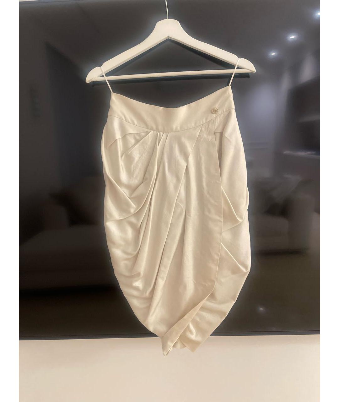 CHANEL PRE-OWNED Бежевая шелковая юбка миди, фото 9