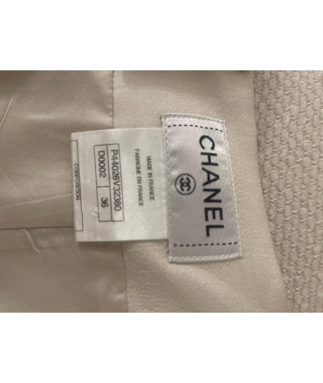 CHANEL PRE-OWNED Бежевая шелковая юбка миди, фото 7