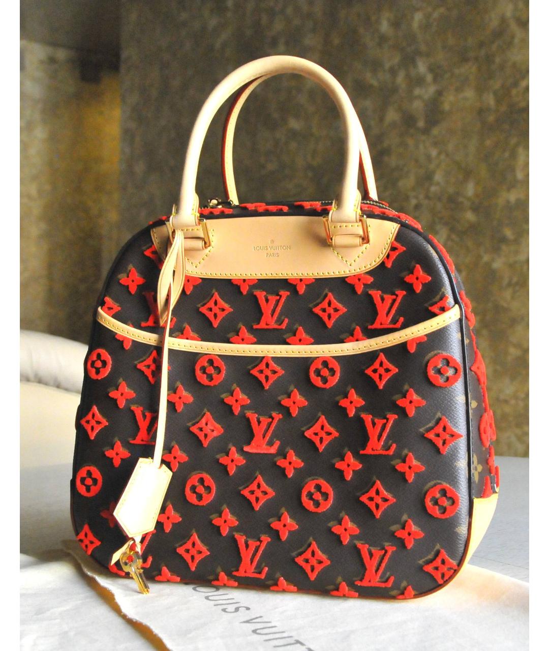 LOUIS VUITTON PRE-OWNED Коричневая кожаная сумка с короткими ручками, фото 2