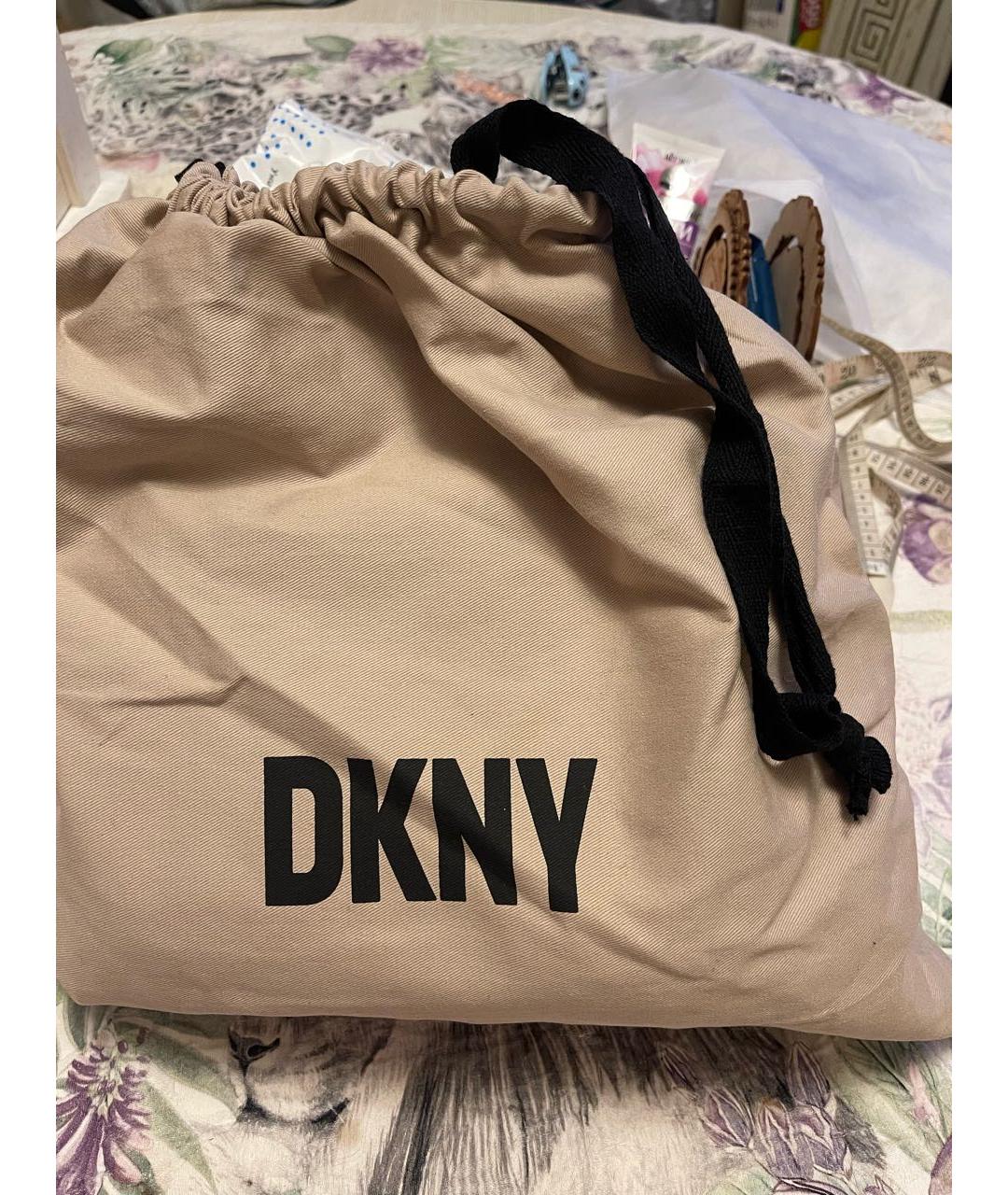 DKNY Черная кожаная сумка с короткими ручками, фото 5
