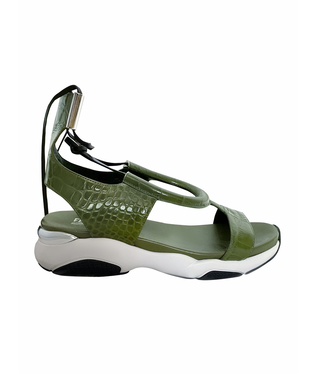 SALVATORE FERRAGAMO Зеленые кожаные сандалии, фото 1