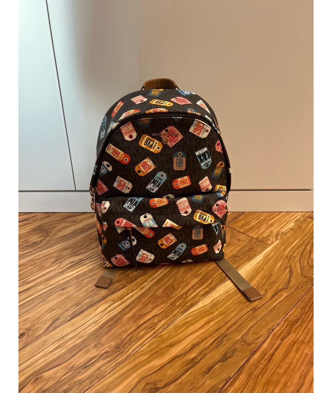 MICHAEL KORS Коричневый рюкзак из искусственной кожи, фото 6