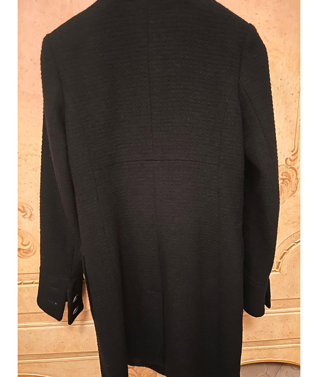 CHANEL PRE-OWNED Черное шерстяное пальто, фото 2