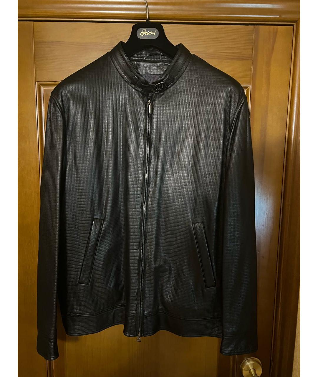 BRIONI Черная кожаная куртка, фото 5