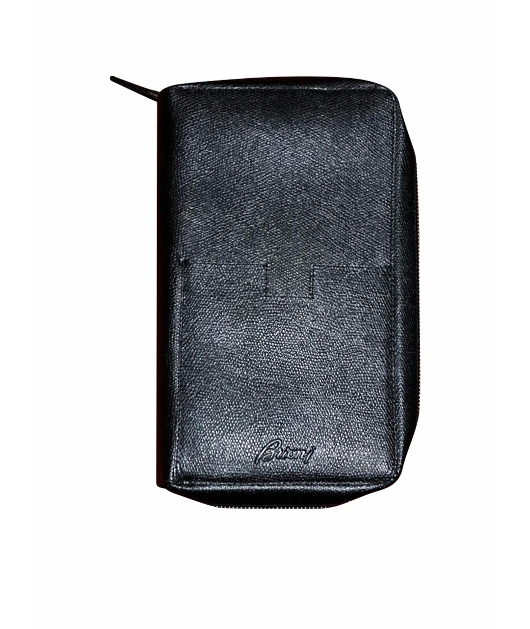 BRIONI Черный кожаный кошелек, фото 1
