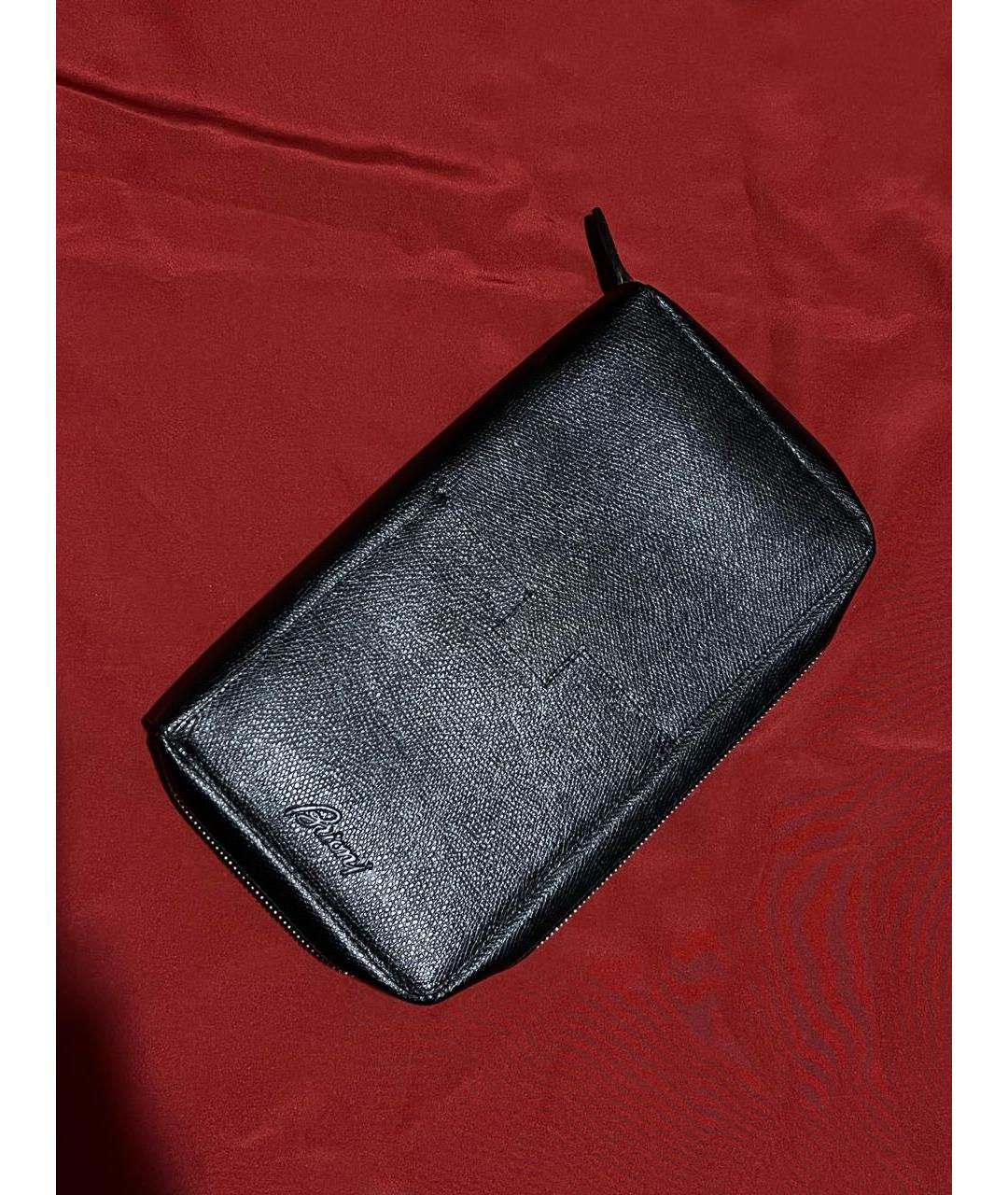 BRIONI Черный кожаный кошелек, фото 4