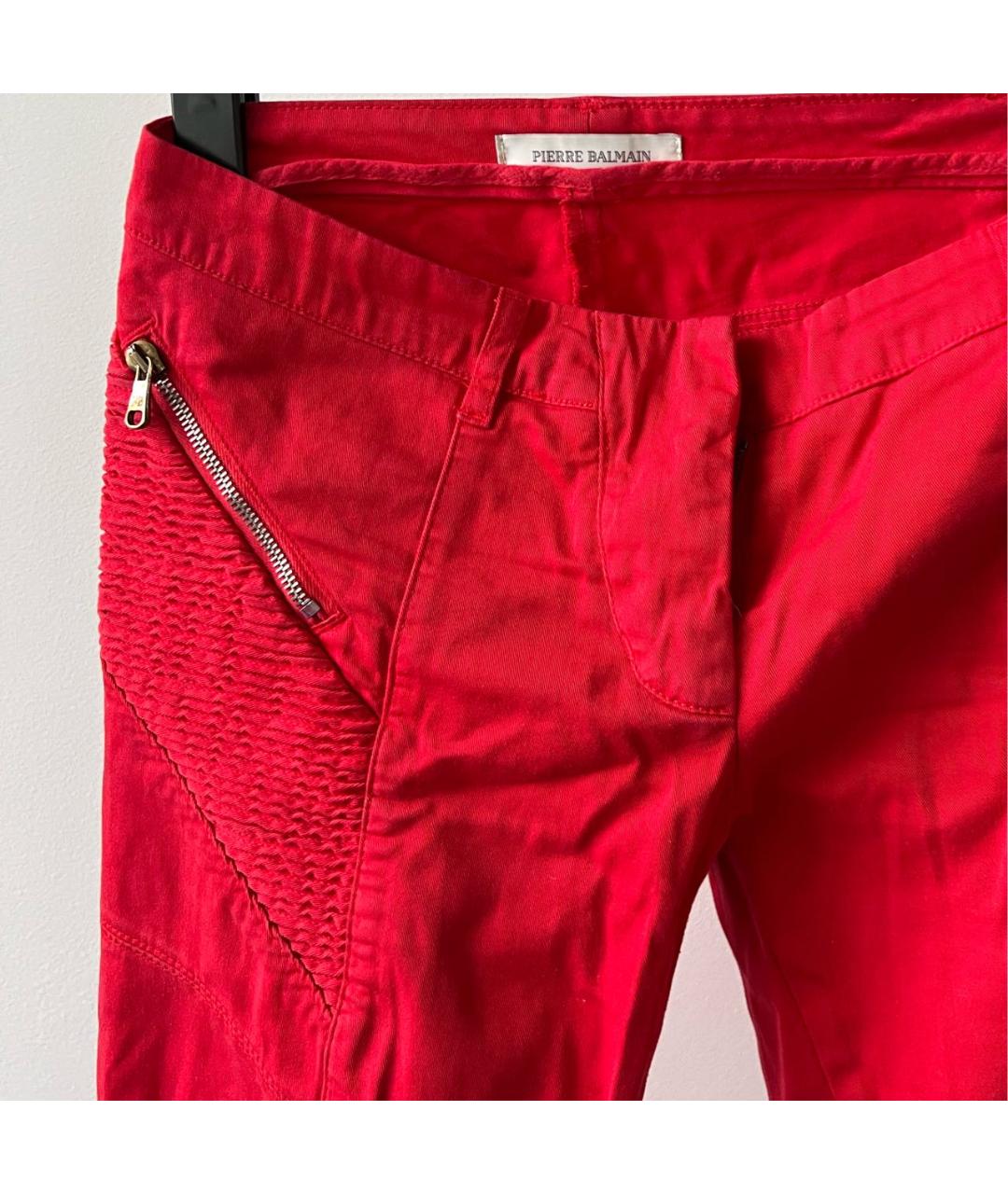 PIERRE BALMAIN Красные прямые брюки, фото 4