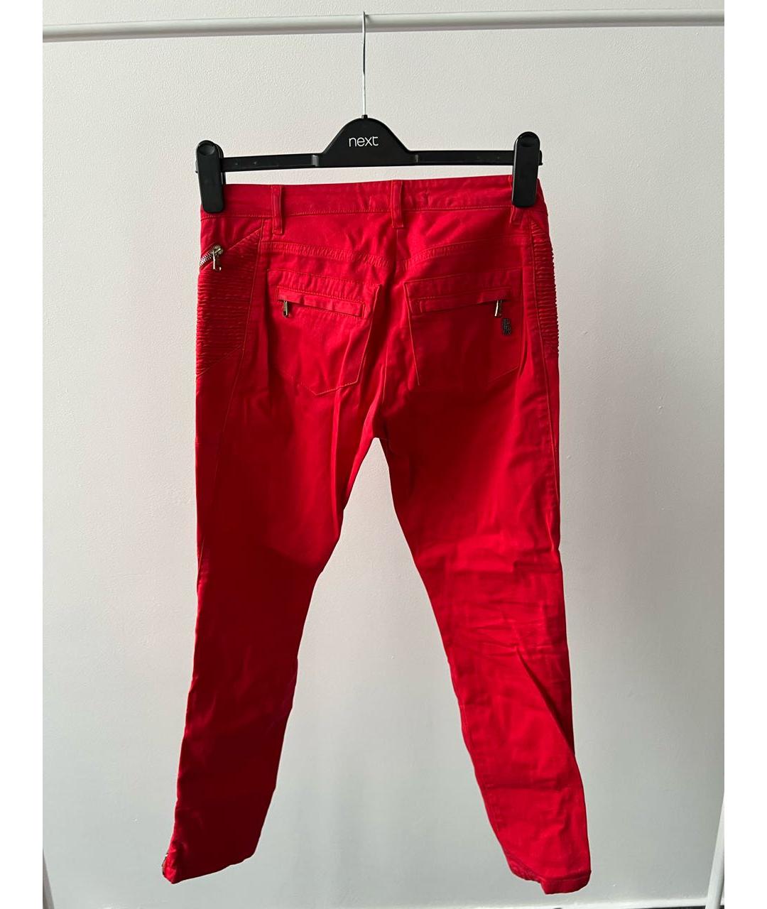 PIERRE BALMAIN Красные прямые брюки, фото 2