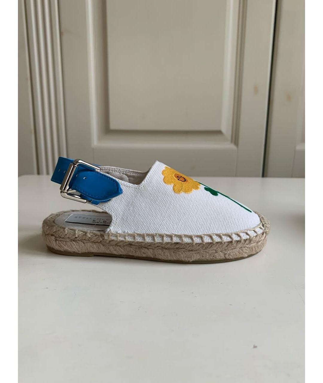STELLA MCCARTNEY Белые текстильные сандалии и шлепанцы, фото 9