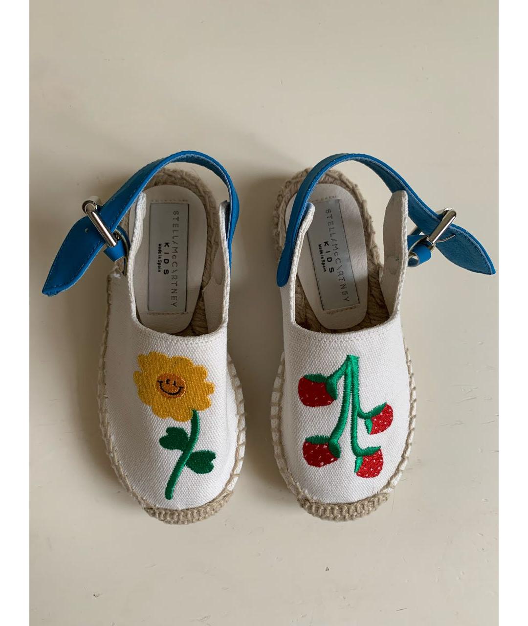 STELLA MCCARTNEY Белые текстильные сандалии и шлепанцы, фото 2