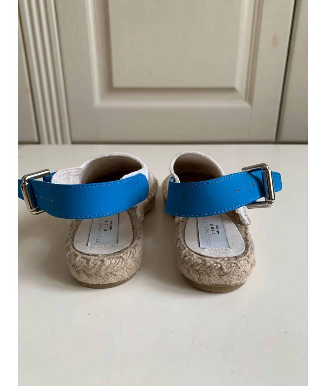 STELLA MCCARTNEY Белые текстильные сандалии и шлепанцы, фото 4