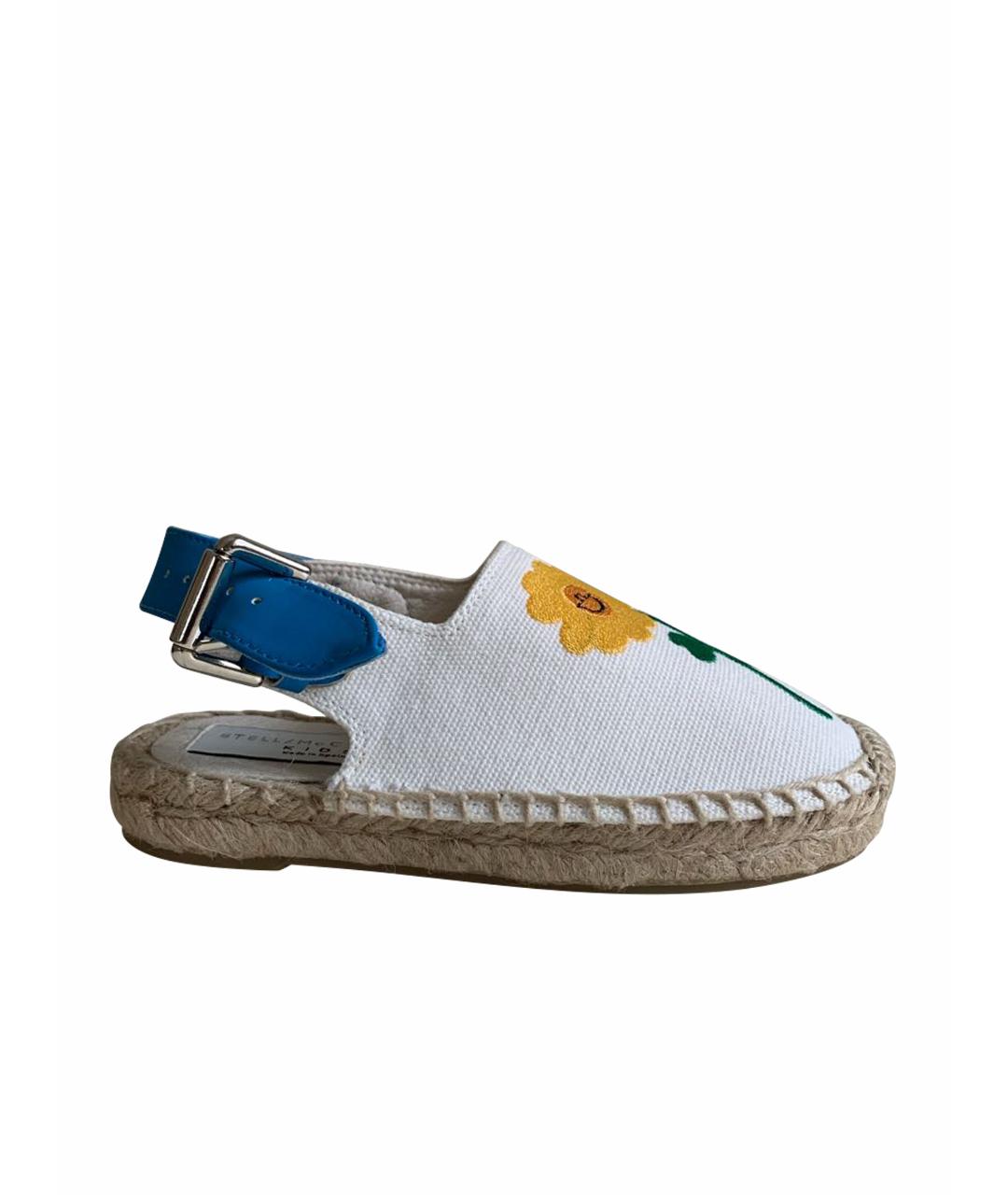 STELLA MCCARTNEY Белые текстильные сандалии и шлепанцы, фото 1