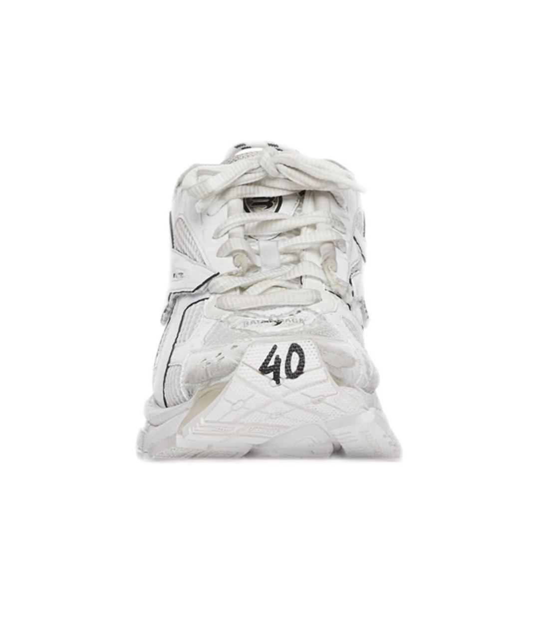 BALENCIAGA Белые кожаные кроссовки, фото 2