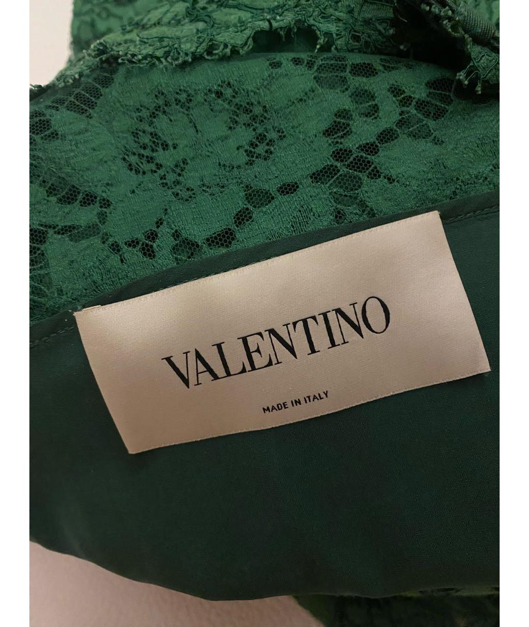 VALENTINO Зеленые кружевное вечернее платье, фото 4