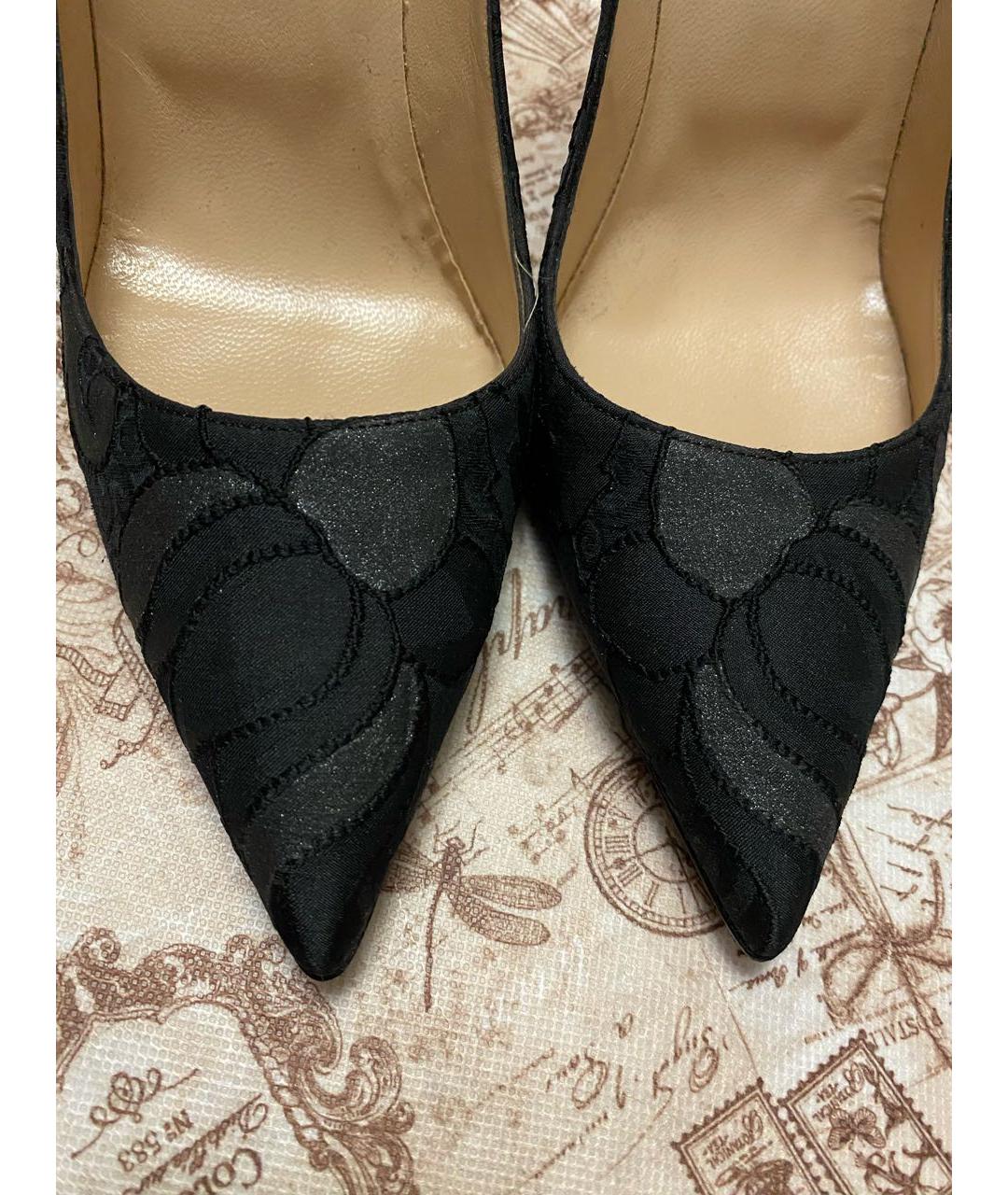 MANOLO BLAHNIK Черные текстильные туфли, фото 6