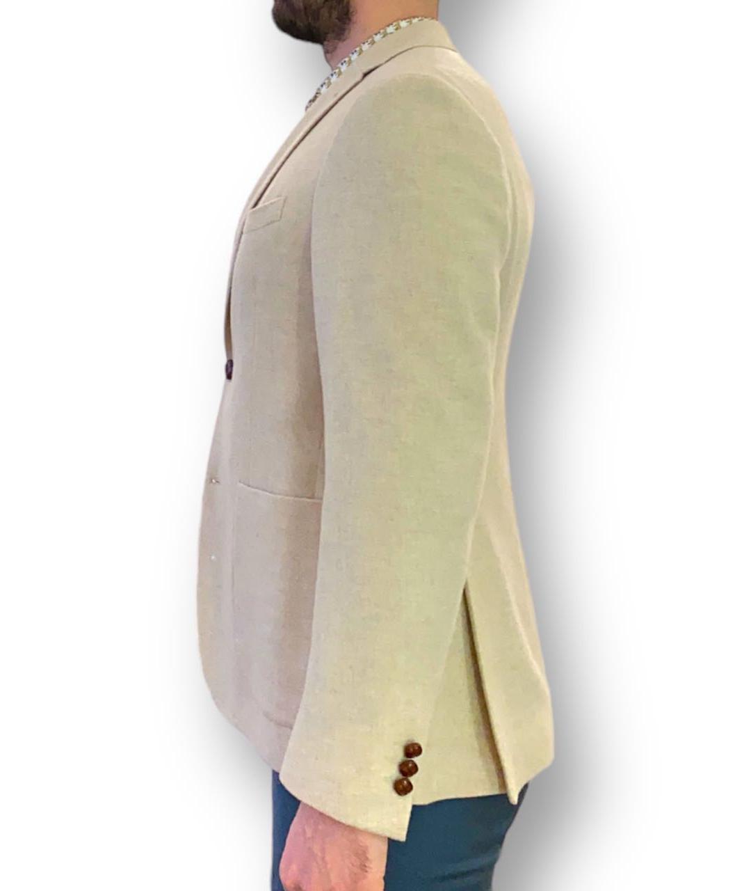 ETRO Бежевый шерстяной пиджак, фото 4