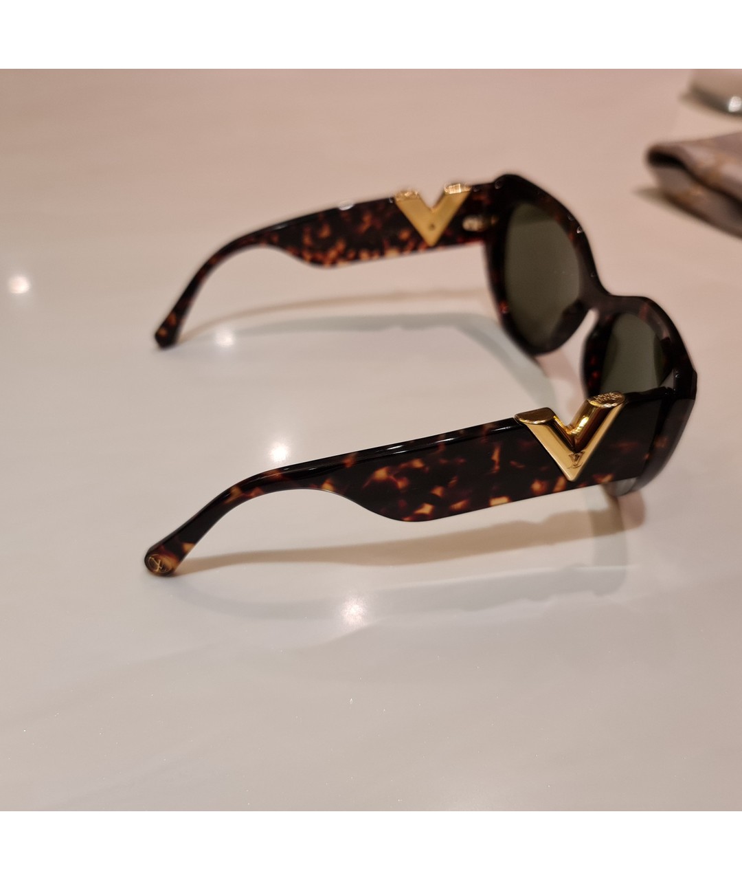 LOUIS VUITTON PRE-OWNED Коричневые пластиковые солнцезащитные очки, фото 3