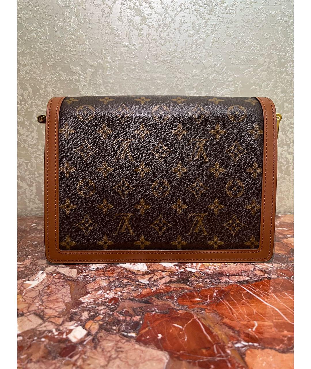 LOUIS VUITTON Коричневая кожаная сумка через плечо, фото 3