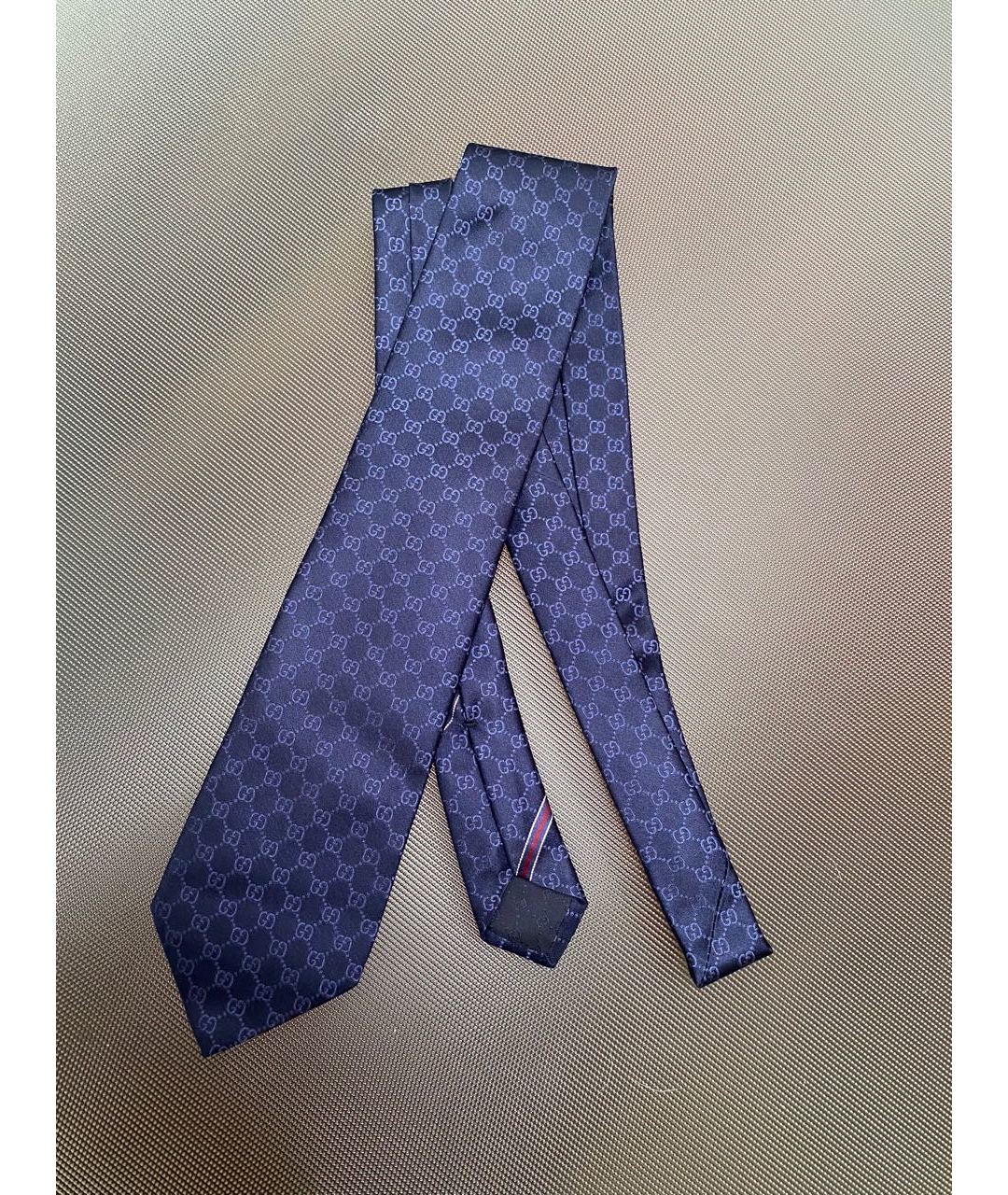 GUCCI Синий шелковый галстук, фото 7