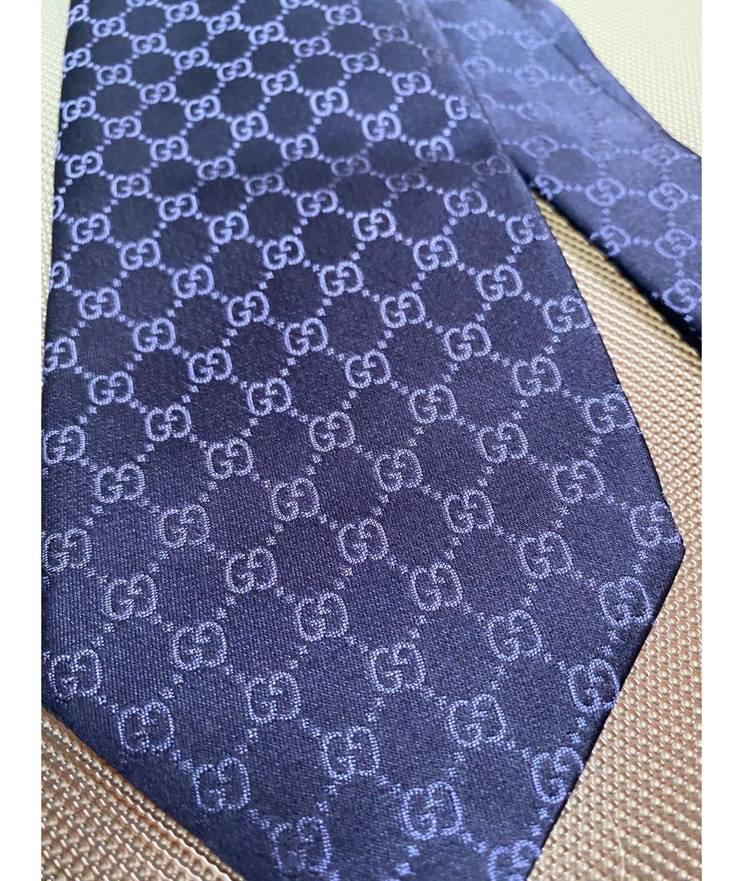 GUCCI Синий шелковый галстук, фото 2