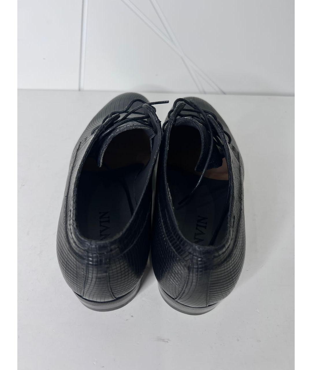 LANVIN Черные кожаные туфли, фото 5