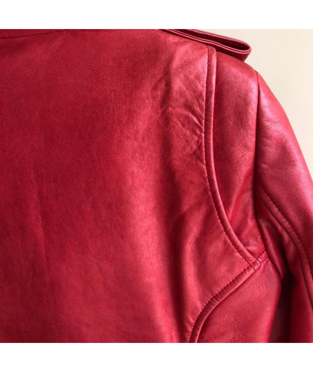 BALENCIAGA Красная кожаная куртка, фото 3
