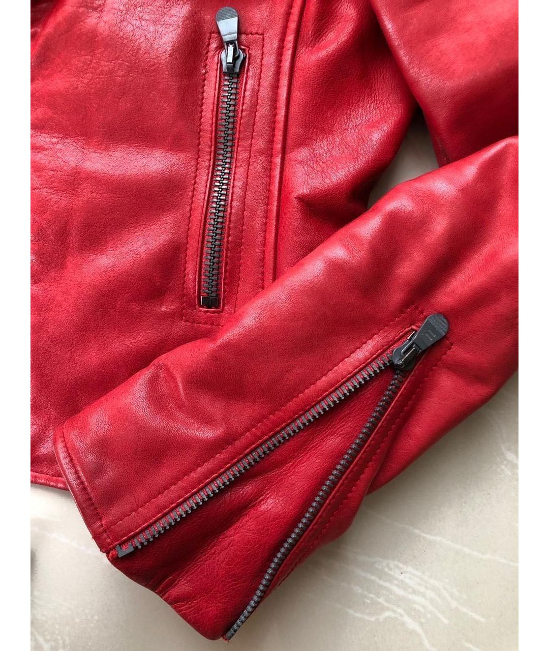 BALENCIAGA Красная кожаная куртка, фото 4