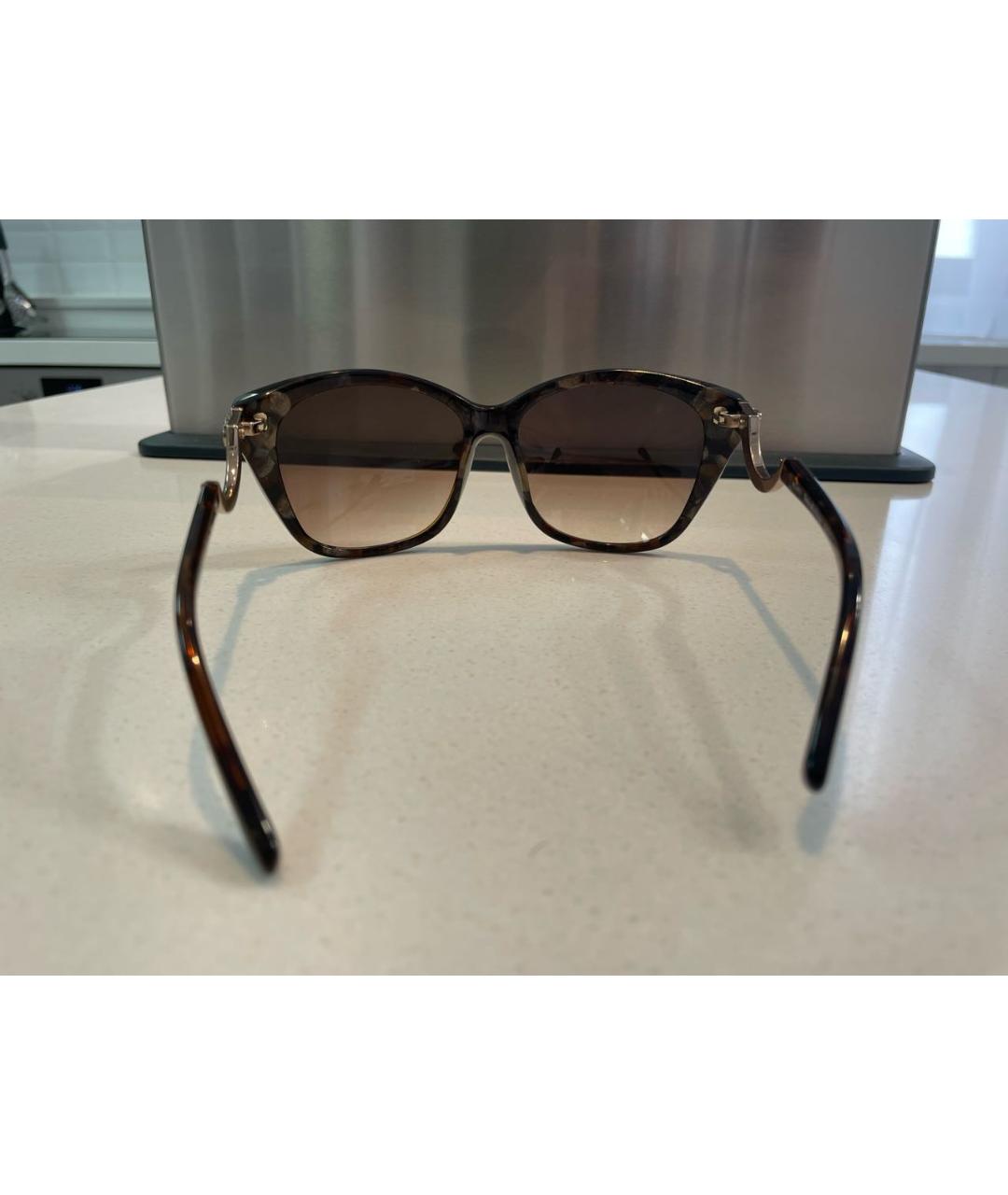 JOHN GALLIANO Коричневые пластиковые солнцезащитные очки, фото 5