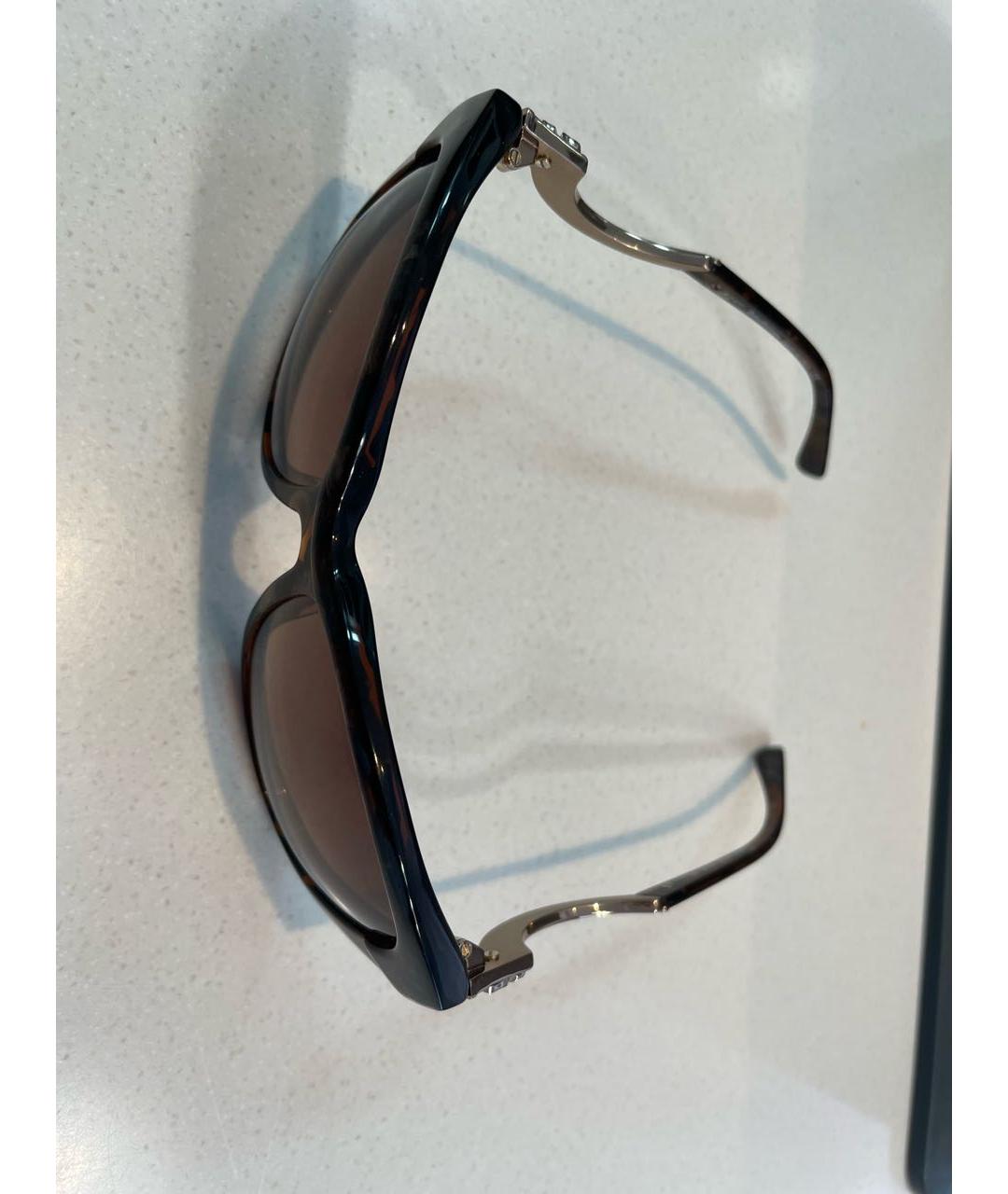JOHN GALLIANO Коричневые пластиковые солнцезащитные очки, фото 8