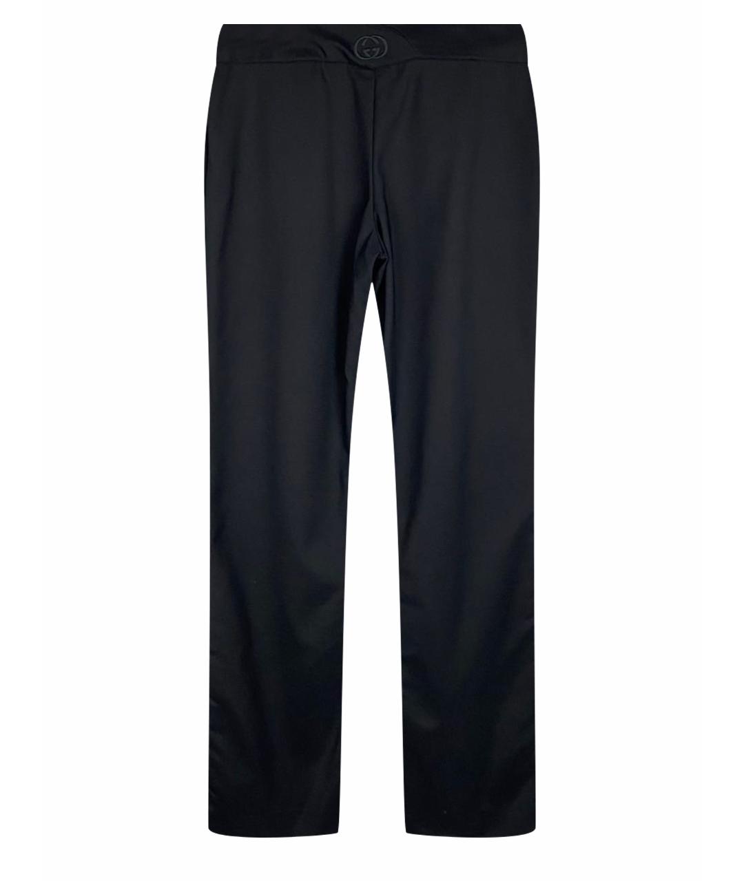 GUCCI Черные вискозные брюки узкие, фото 1