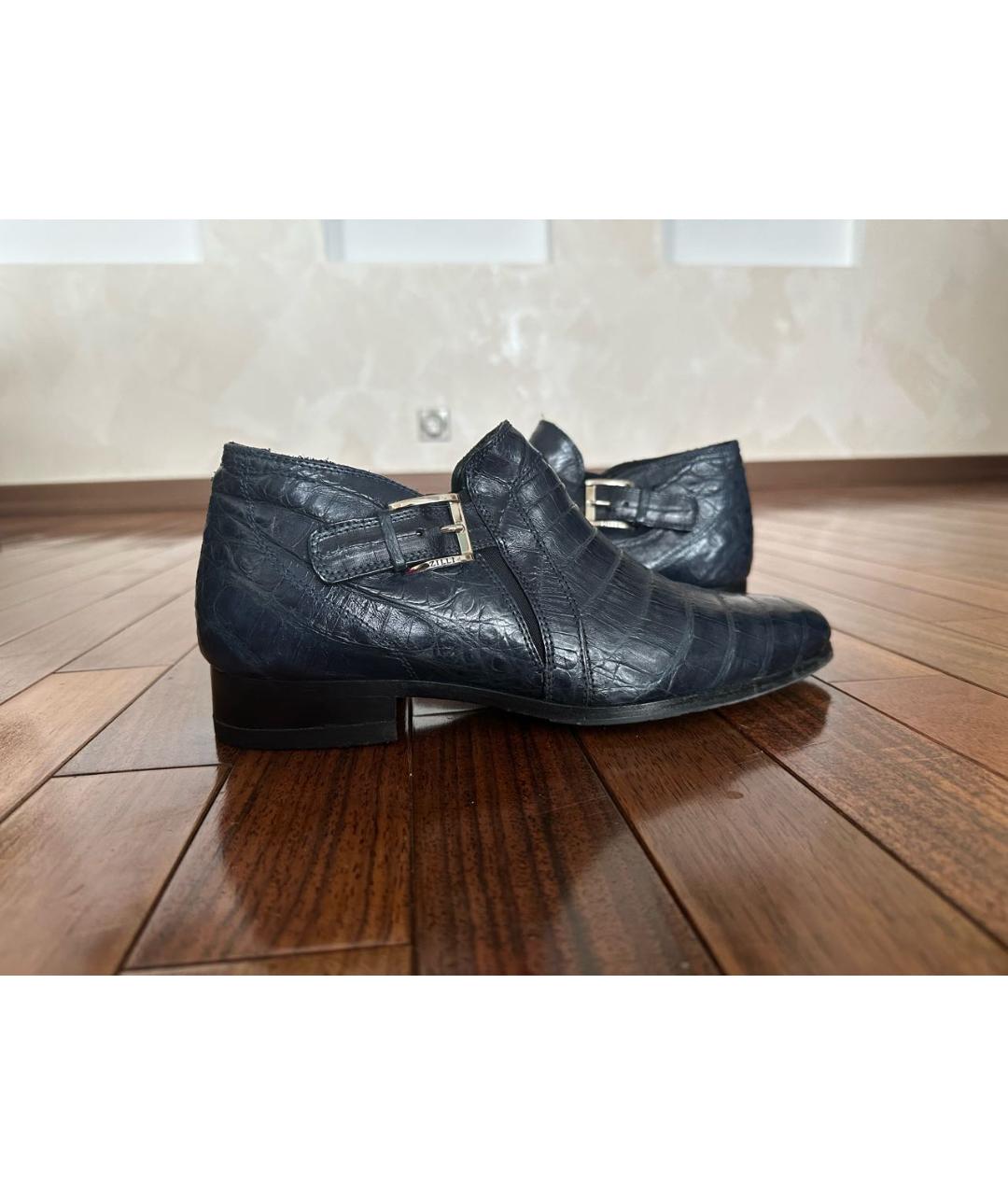ZILLI Темно-синие кожаные туфли, фото 4