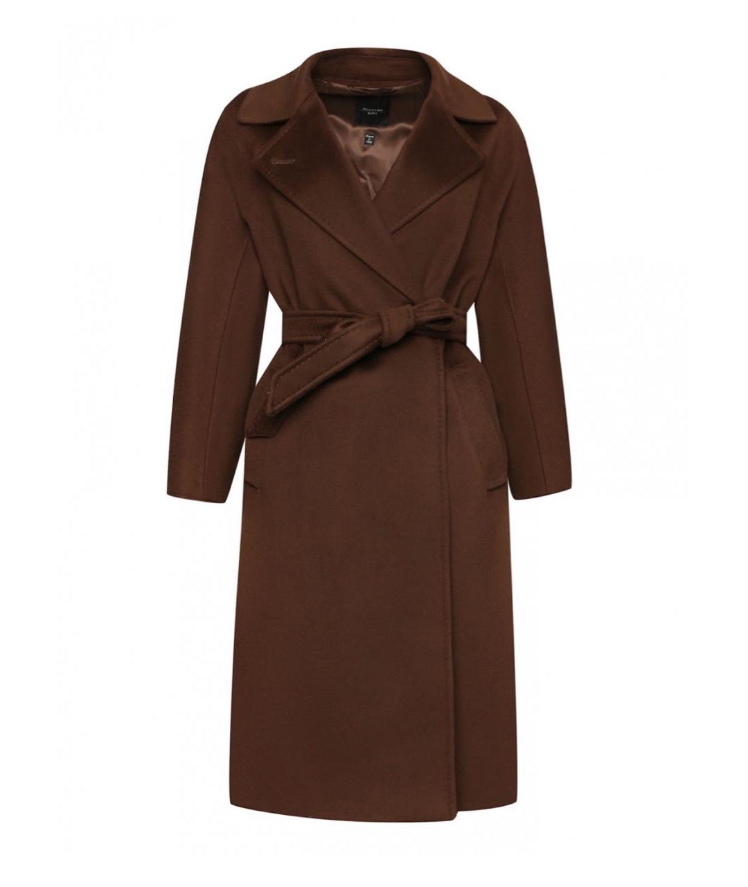 WEEKEND MAX MARA Коричневое шерстяное пальто, фото 5