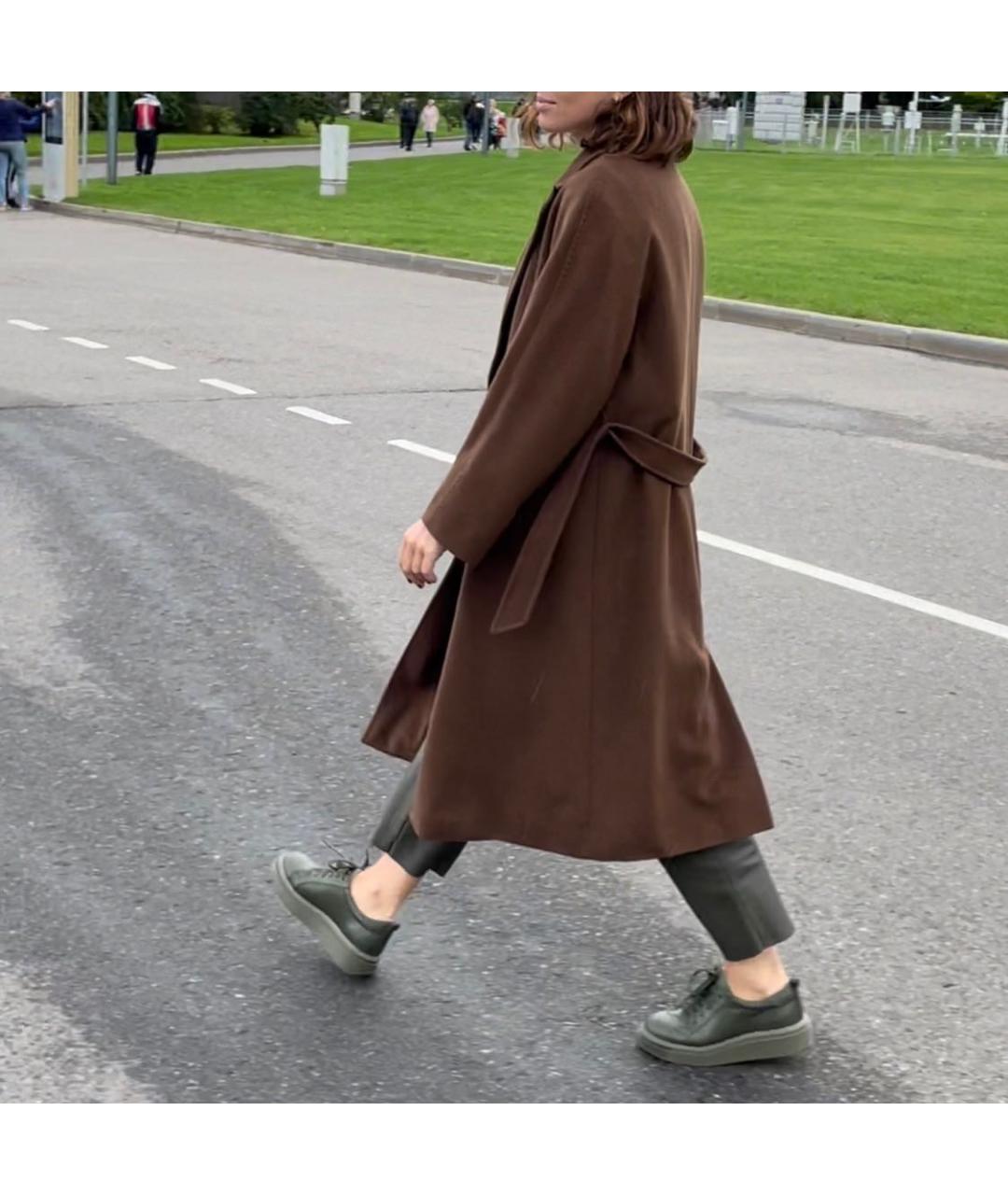 WEEKEND MAX MARA Коричневое шерстяное пальто, фото 4