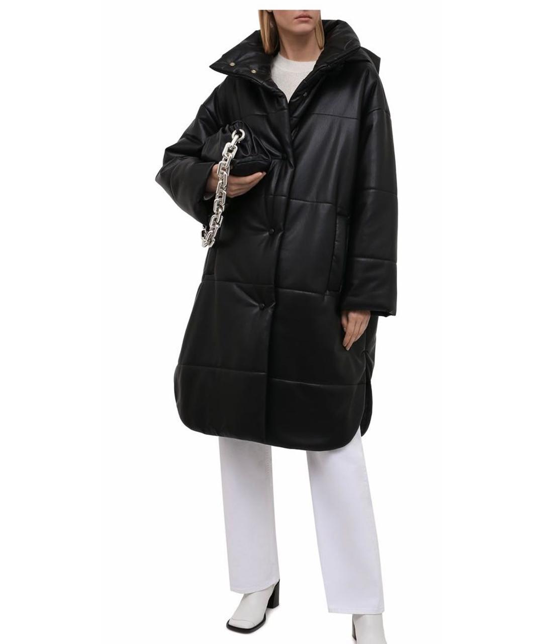 NANUSHKA Черное кожаное пальто, фото 2