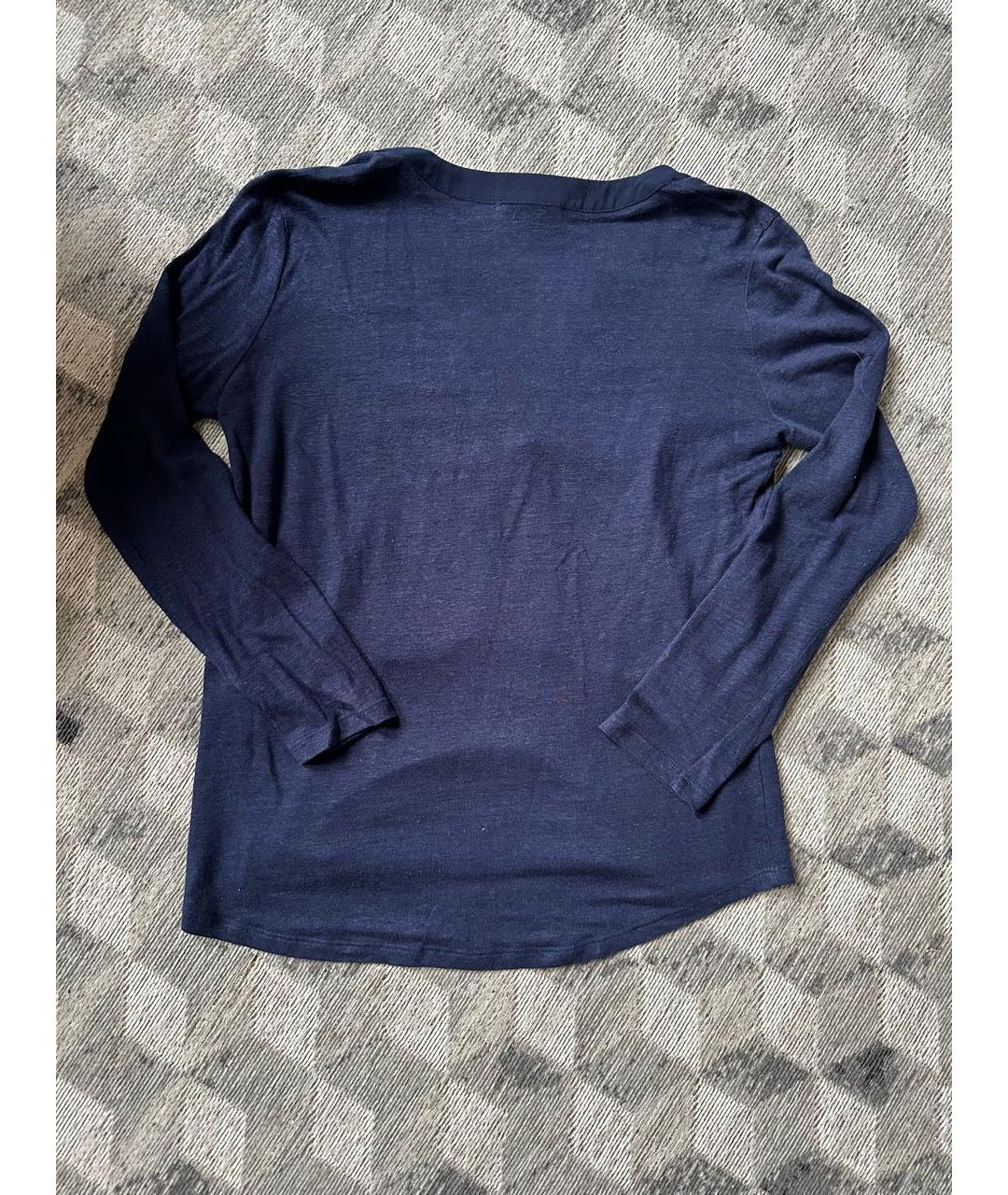 SANDRO Темно-синяя хлопковая блузы, фото 5