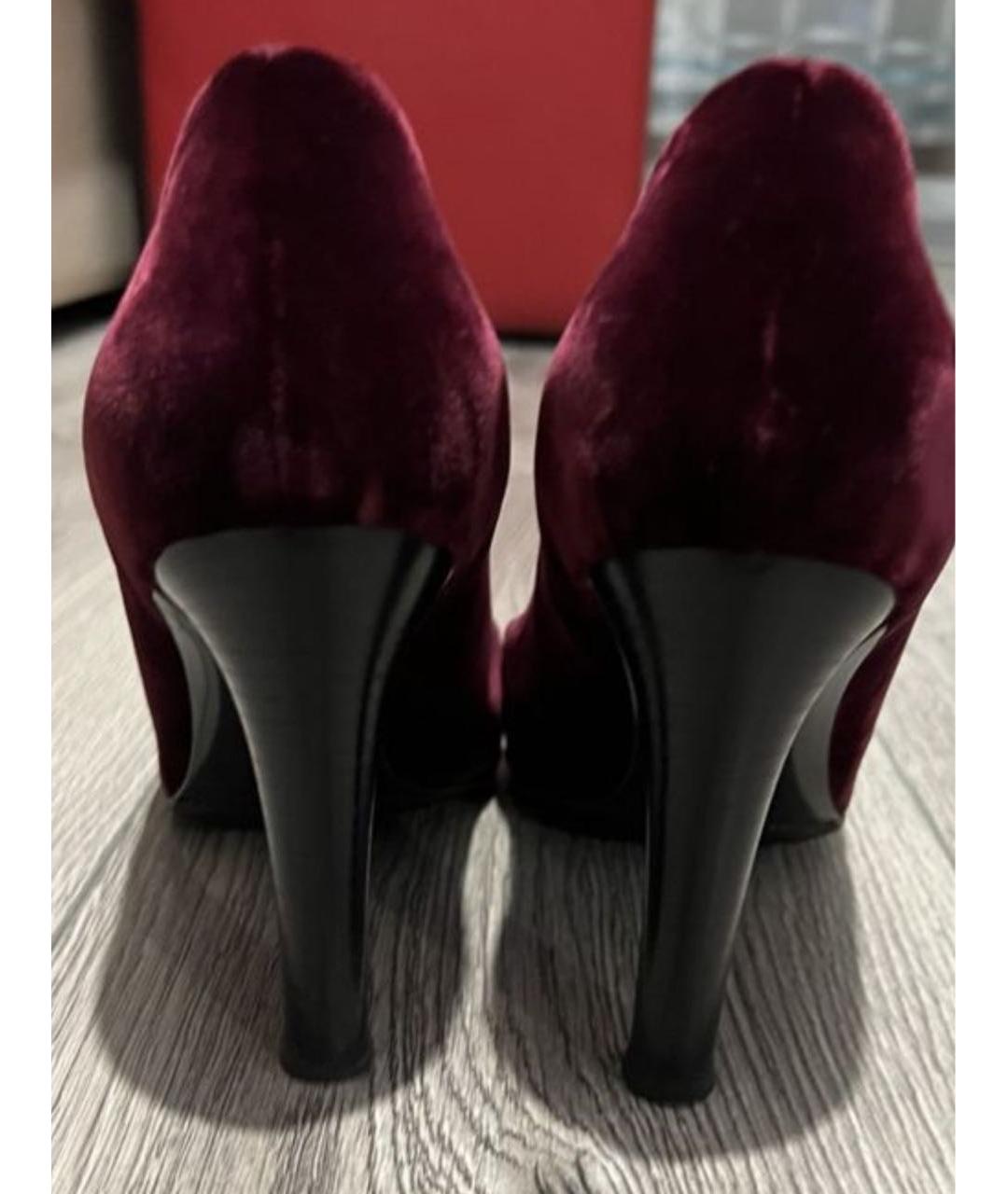 SERGIO ROSSI Бордовые бархатные туфли, фото 4