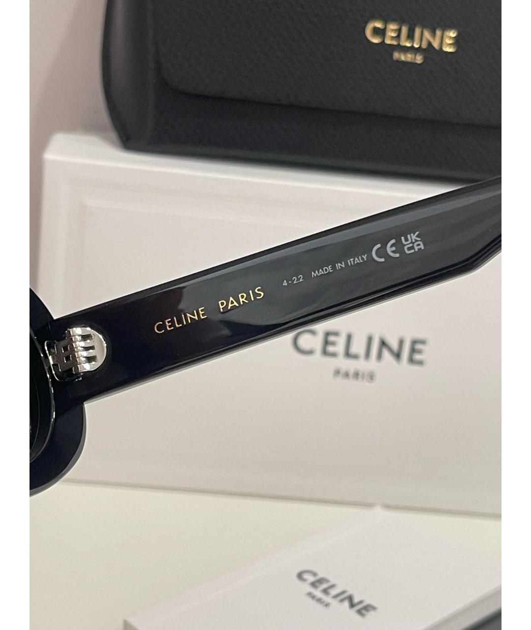 CELINE Черные пластиковые солнцезащитные очки, фото 7