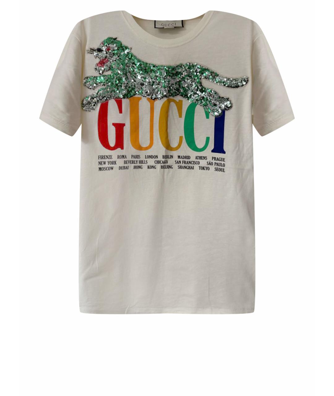 GUCCI Бежевая хлопковая футболка, фото 1