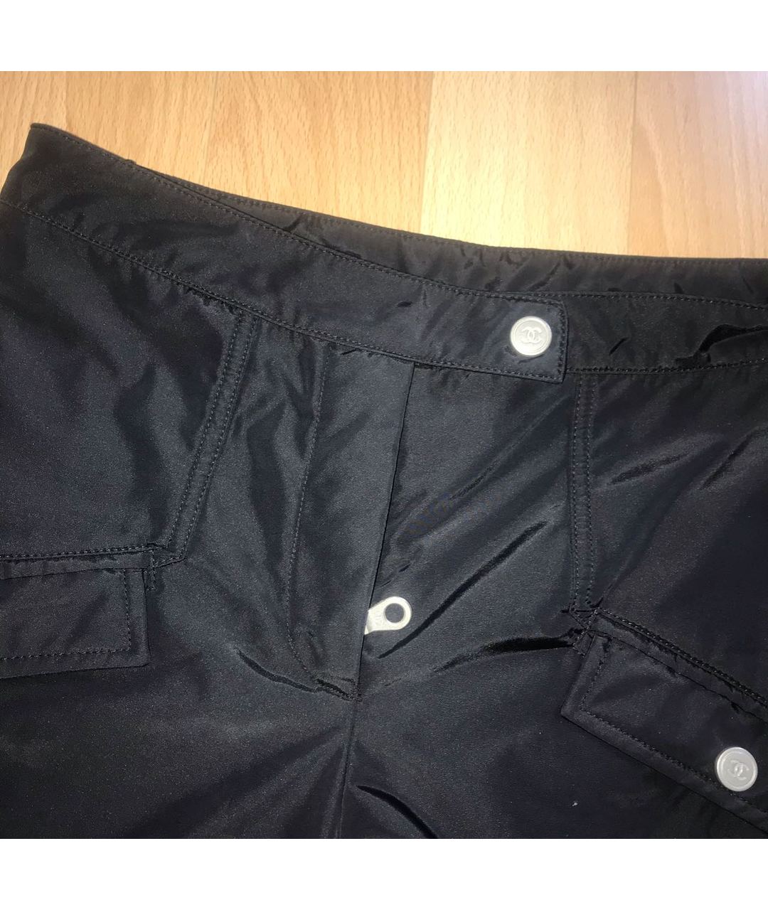 CHANEL PRE-OWNED Черные прямые брюки, фото 4