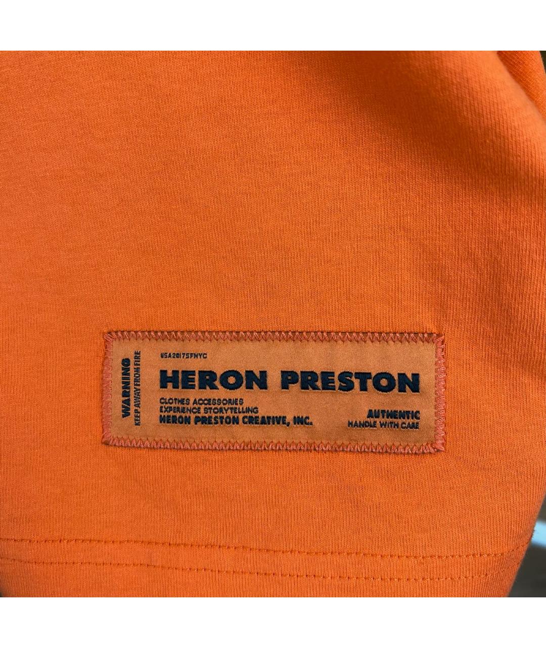 HERON PRESTON Оранжевая хлопковая футболка, фото 5