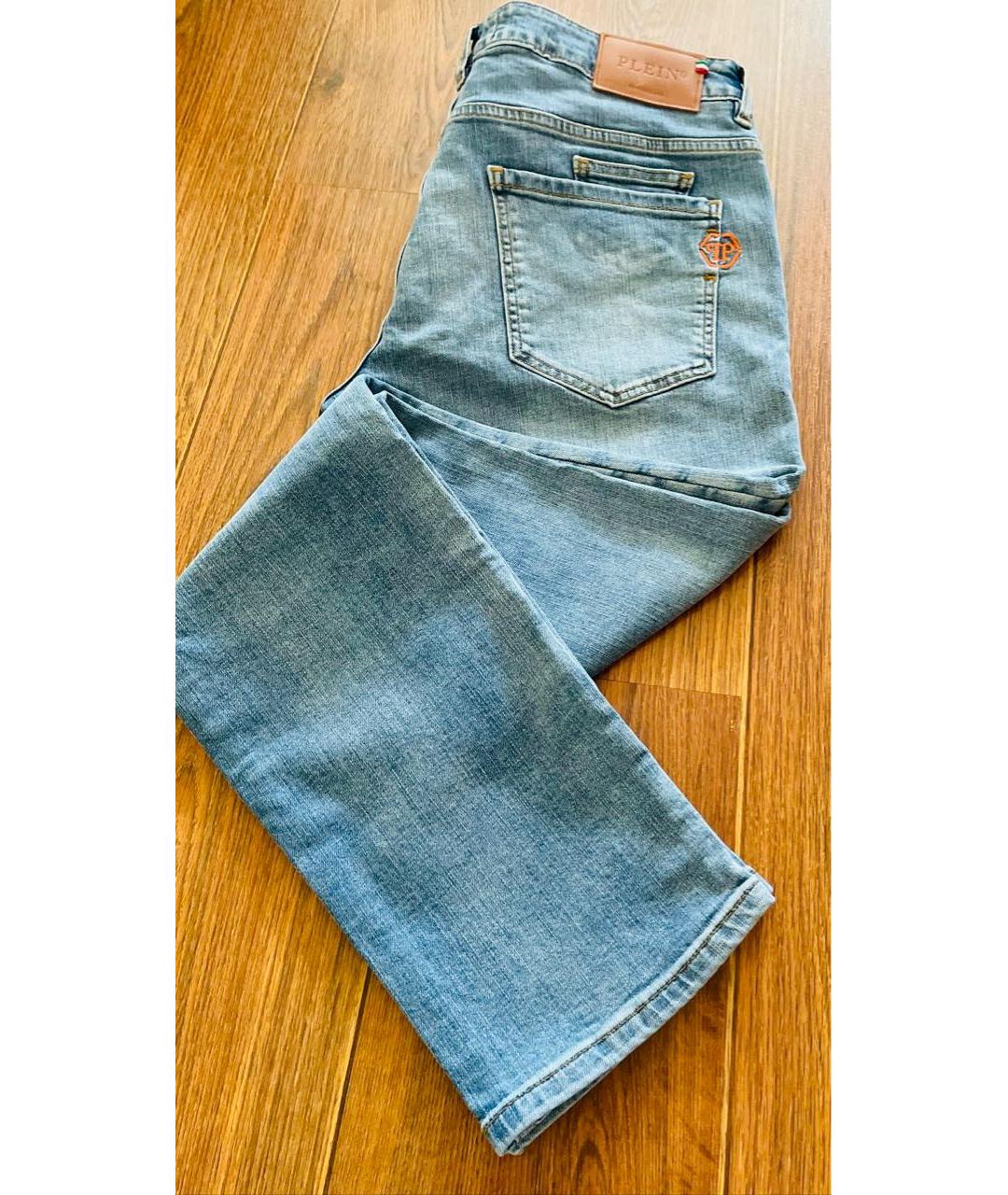 PHILIPP PLEIN Голубые хлопковые джинсы, фото 2