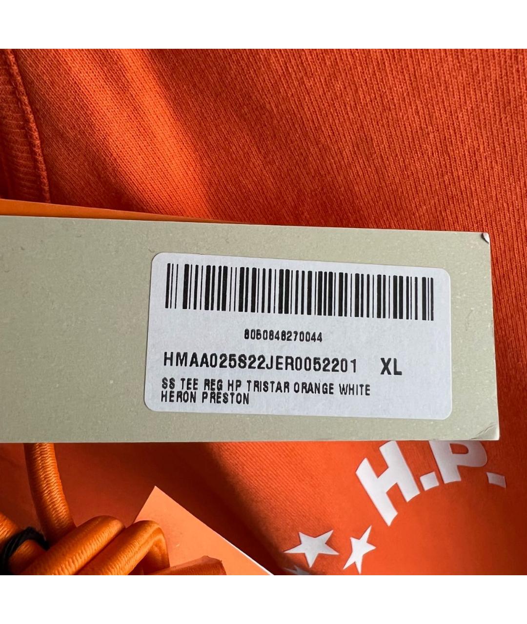 HERON PRESTON Оранжевая хлопковая футболка, фото 7