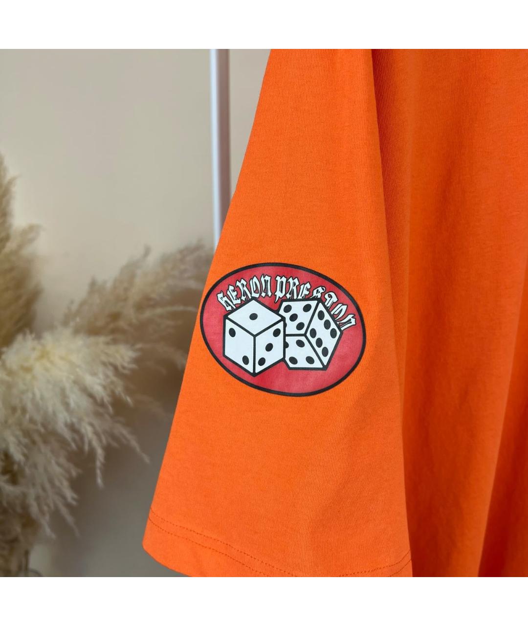 HERON PRESTON Оранжевая хлопковая футболка, фото 3