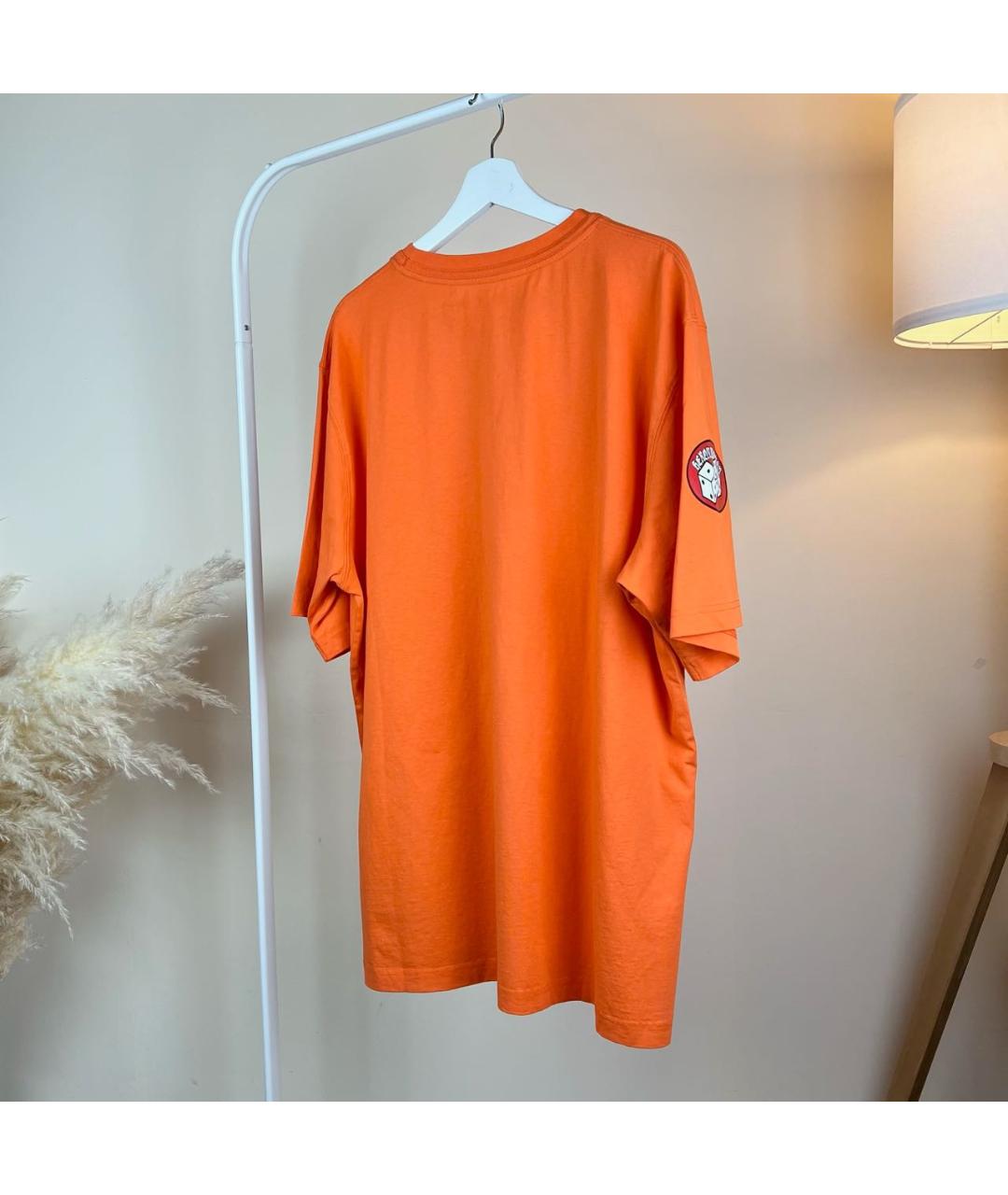 HERON PRESTON Оранжевая хлопковая футболка, фото 2