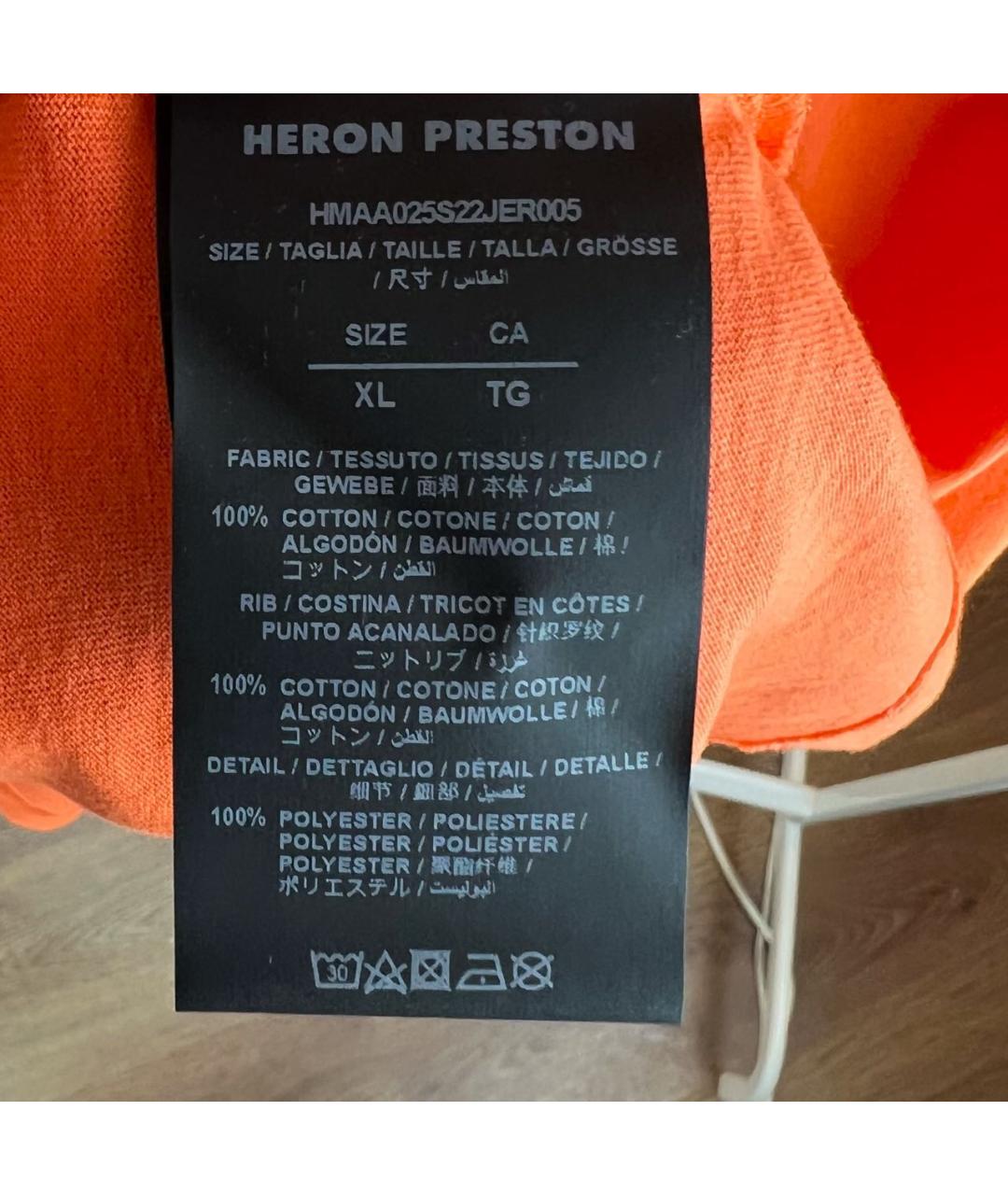 HERON PRESTON Оранжевая хлопковая футболка, фото 6