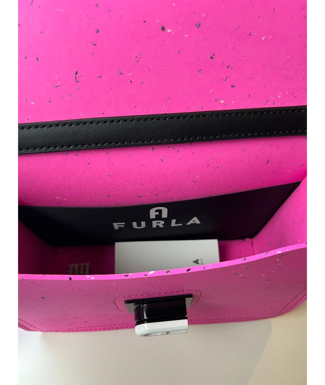 FURLA Розовая синтетическая сумка через плечо, фото 4