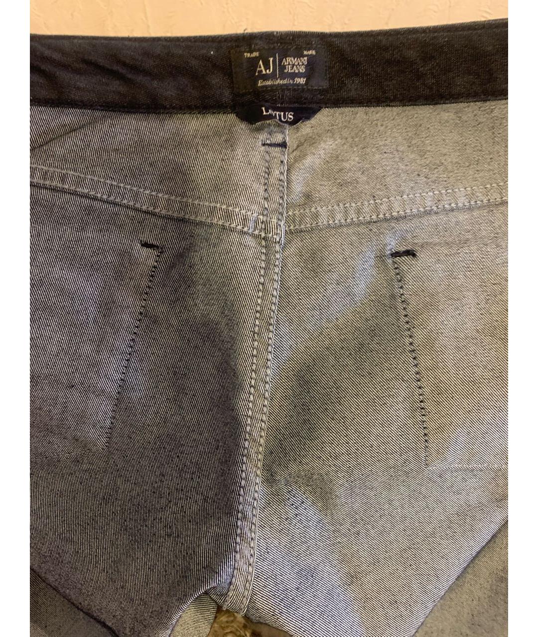 ARMANI JEANS Темно-синие хлопко-полиэстеровые джинсы слим, фото 3