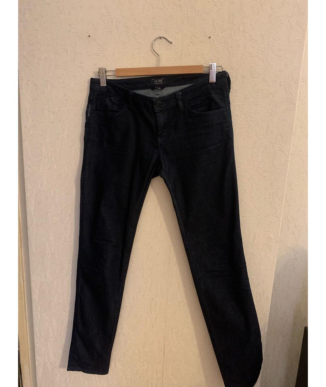 ARMANI JEANS Темно-синие хлопко-полиэстеровые джинсы слим, фото 4