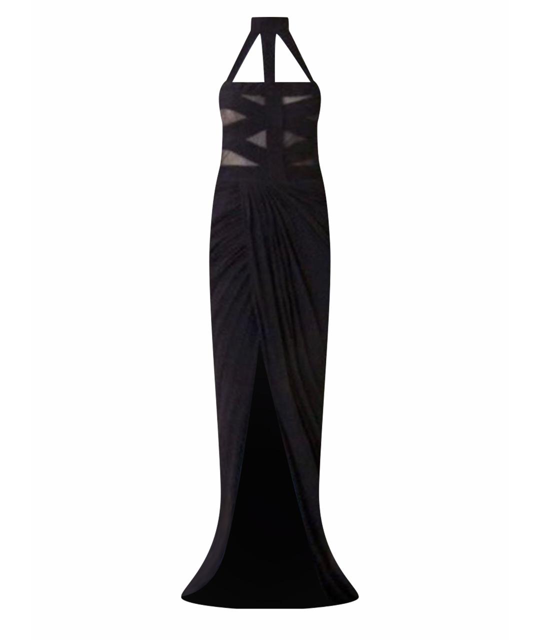 ALEXANDER MCQUEEN Черное шелковое вечернее платье, фото 1