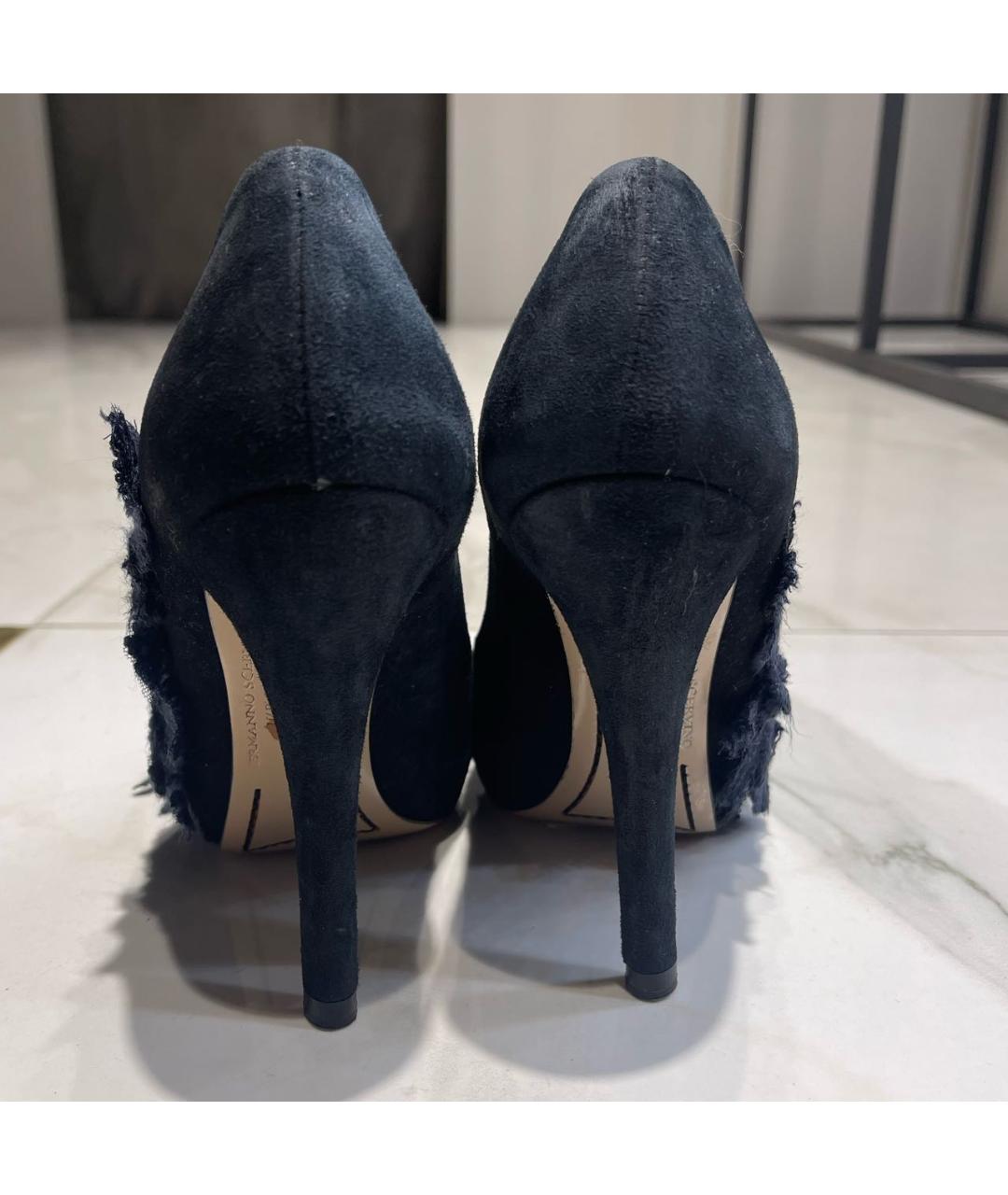 ERMANNO SCERVINO Темно-синие кожаные туфли, фото 4
